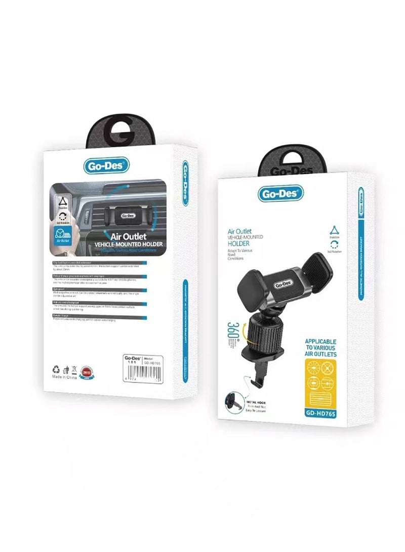 جو-ديز حامل هاتف برأس دوار 360 درجة مع تصميم تهوية (GD-HD765) - Image 2