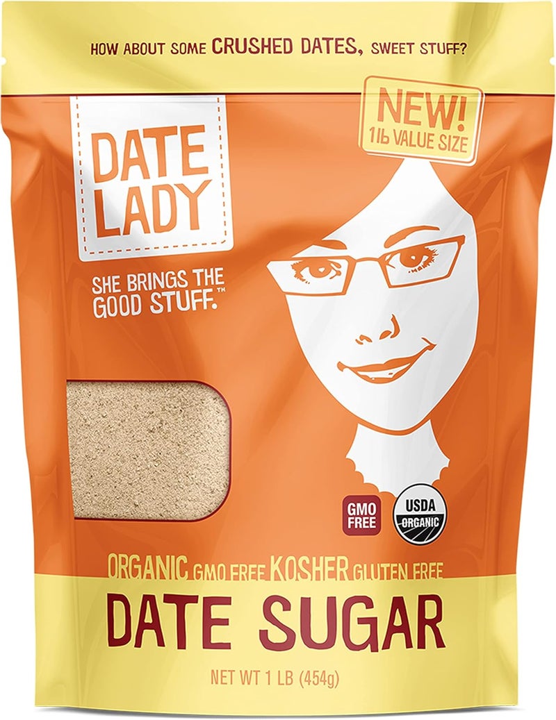 Date Lady Organic Date Sugar - 16 Ounce Bag (454g) - Gluten Free, Vegan, Kosher Sweetener - Image 1
