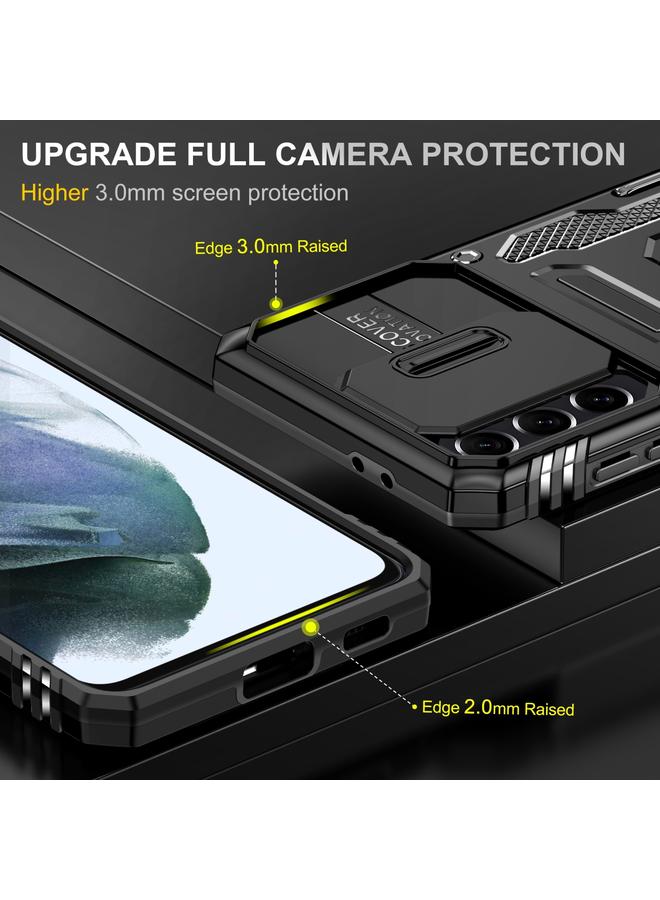اس-توب جراب لهاتف Samsung Galaxy S22+ 5G Armor PC + جراب هاتف TPU Camera Shield - Image 3