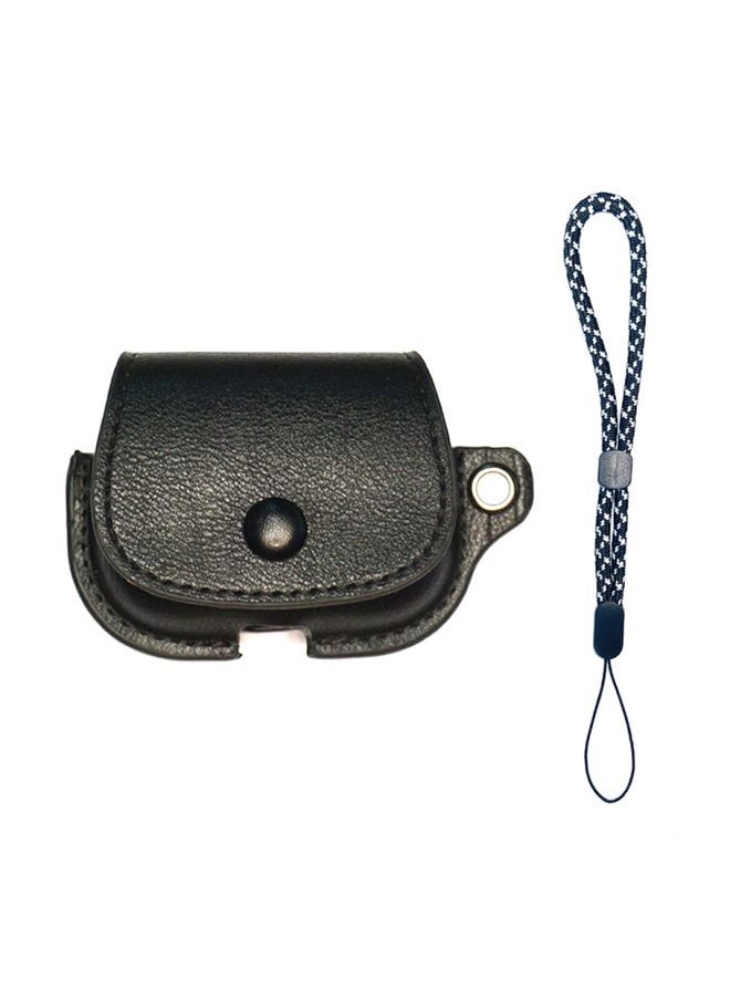Generic - Case Cover For AirPods 3 Backpack Style PU Leather Earphone Protective Case with Lanyard Black - Image 1