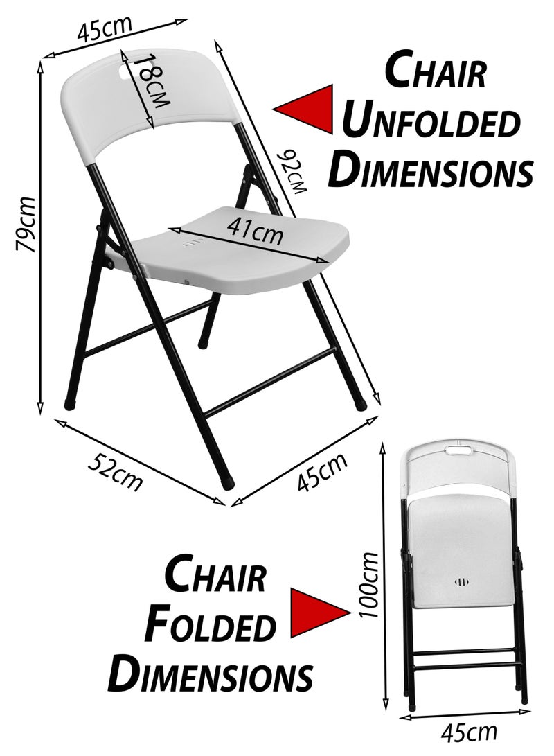 DBLEW Multipurpose Rectangle 122cm Folding Table with 4 Foldable Chairs  Portable 5 Piece Set Heavy-Duty Plastic Tabletop with Aluminum Frame & Ergonomic Folding Chairs for Home Bedroom Living Room, Balcony, Office, Laptop, Computer, School Classroom Student Study, Dining, Outdoor Picnics, Fishing, Camping, BBQ, Garden, Patio, Hiking, Conference Rooms & Events Compact, Lightweight and Easy to Store Collapsible Desk Stool Bench - Image 5