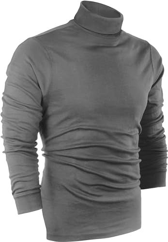 Utopia Wear Turtleneck Men Slim Fit UPF 50+ Lightweight Pullover Sweater Long Sleeves Top, XX-Large, Steel Grey - Image 1