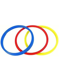 SportQ 6 Pcs Football Agility Training Rings for Coaches, Speed and Agility Training Equipment, Speed and Agility Training Equipment, Football Hoops, Sports Equipment, Plastic, Multicolor  - Image 1