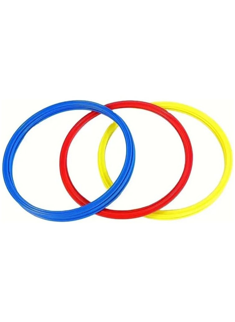 SportQ 6 Pcs Football Agility Training Rings for Coaches, Speed and Agility Training Equipment, Speed and Agility Training Equipment, Football Hoops, Sports Equipment, Plastic, Multicolor  - Image 1