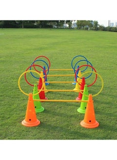SportQ 6 Pcs Football Agility Training Rings for Coaches, Speed and Agility Training Equipment, Speed and Agility Training Equipment, Football Hoops, Sports Equipment, Plastic, Multicolor  - Image 4