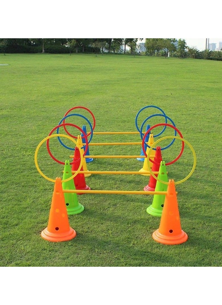 SportQ 6 Pcs Football Agility Training Rings for Coaches, Speed and Agility Training Equipment, Speed and Agility Training Equipment, Football Hoops, Sports Equipment, Plastic, Multicolor  - Image 4