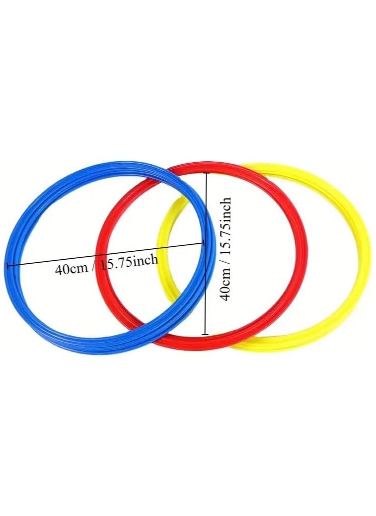 SportQ 6 Pcs Football Agility Training Rings for Coaches, Speed and Agility Training Equipment, Speed and Agility Training Equipment, Football Hoops, Sports Equipment, Plastic, Multicolor  - Image 2