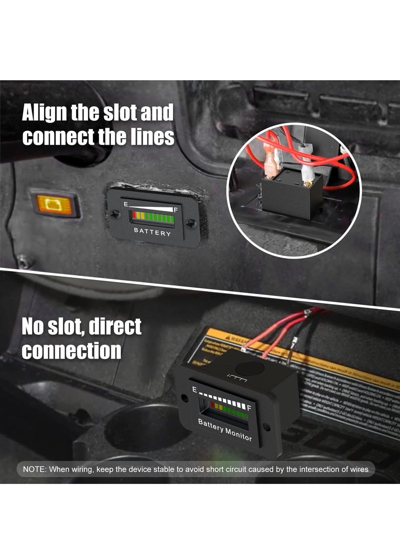 Exceed - Battery Indicator Meter, LED Battery Voltage Display, Golf Cart Battery Capacity Indicator, Waterproof Battery Monitor, Lithium Battery Acid Battery Gauge Meter for Most Cars - Image 1