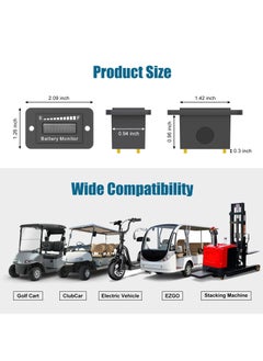 Exceed Battery Indicator Meter, LED Battery Voltage Display, Golf Cart Battery Capacity Indicator, Waterproof Battery Monitor, Lithium Battery Acid Battery Gauge Meter for Most Cars  - Image 3
