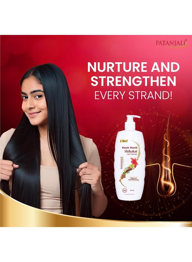 باتانجالي منظف الشعر كيش كانتي شيكاكاي 650 مل، شامبو مرطب طبيعي للشعر الجاف والتالف، منظفات فروة الرأس للرجال والنساء، لجميع أنواع الشعر - Image 4