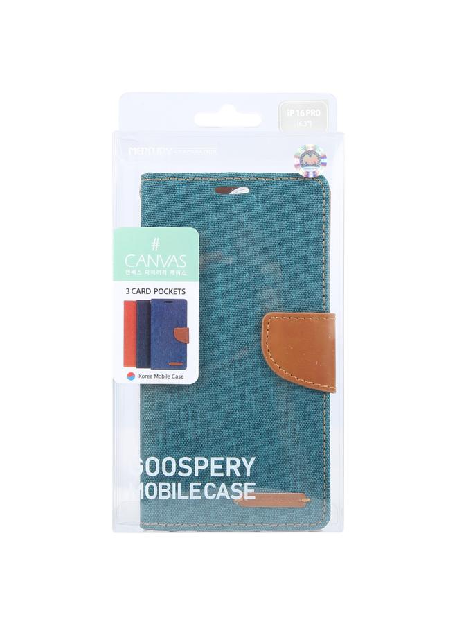 GOOSPERY Case For iPhone 16 Pro CANVAS DIARY Fabric Texture Flip Leather Phone Case  - Image 4