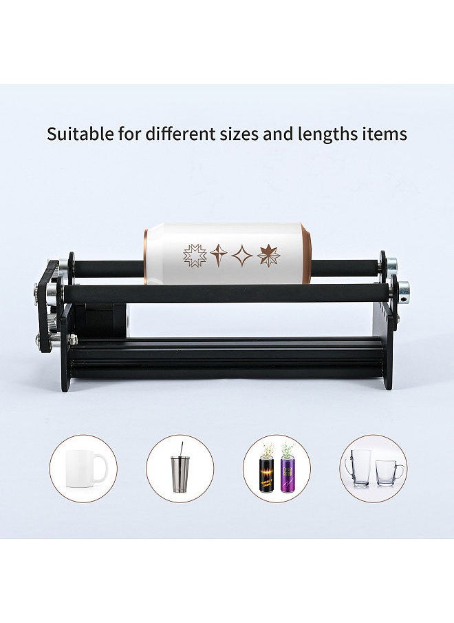 Generic - Laser Engraving Rotary Roller for Cylindrical Objects with 360° Rotating Engraving Axis 5 Angle Adjustments Engraving Diameter 18-120mm Compatible with Ortur Atomstack Sculpfun Totem - Image 1