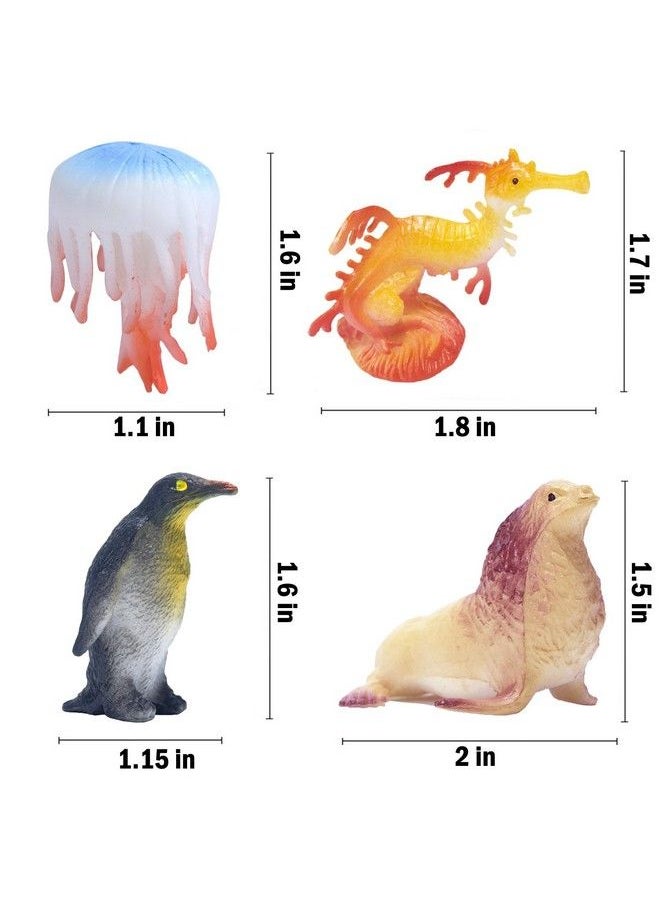 Kimicare - Ocean Sea Animals Figures 60 Pack Mini Plastic Deep Underwater Life Creatures Set Stem Educational Shower Bath Toys Gift For Baby Toddler Cupcake Toppers Party Supplies With Turtle Octopus Shark - Image 1