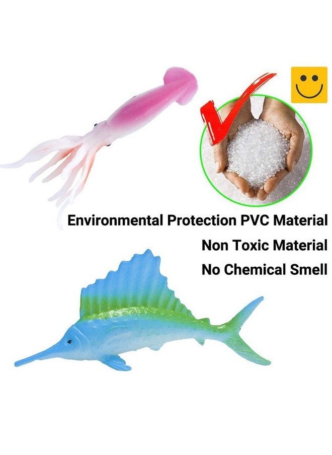 Kimicare - Ocean Sea Animals Figures 60 Pack Mini Plastic Deep Underwater Life Creatures Set Stem Educational Shower Bath Toys Gift For Baby Toddler Cupcake Toppers Party Supplies With Turtle Octopus Shark - Image 1
