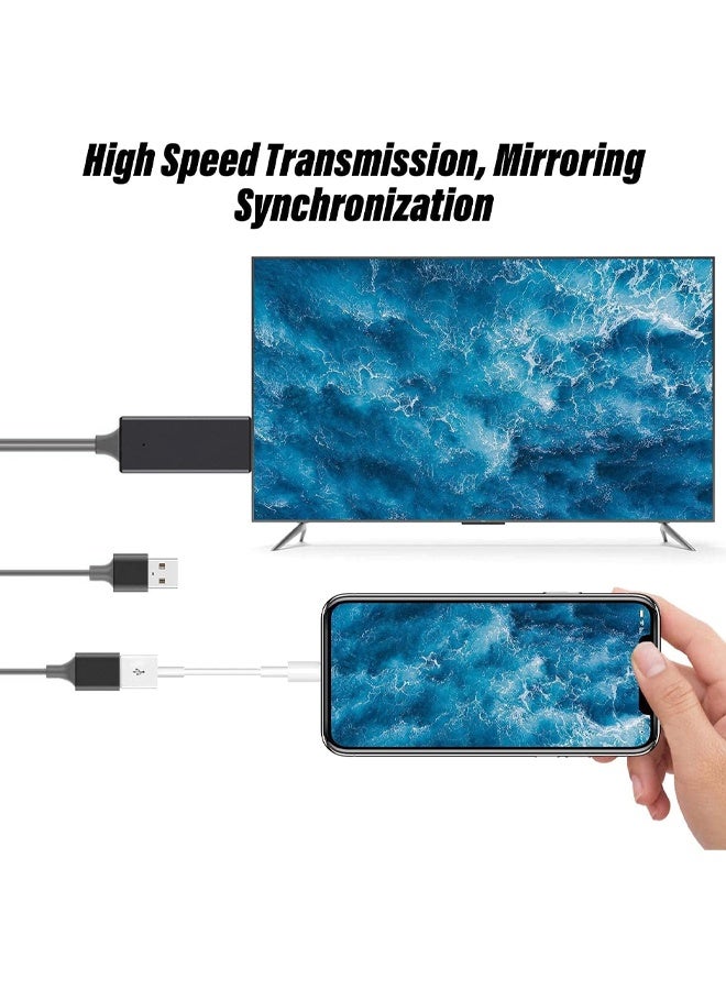 DUNISO 3 in 1 USB to HDTV Cable，HDMI Cables Adapter，Wire Dongle USB Male + USB Female to HDMI Male 1080P HDTV Mirroring Cable，for Phone/Pad/S9/S8/Note 8 and More Steaming Sharing - Image 3