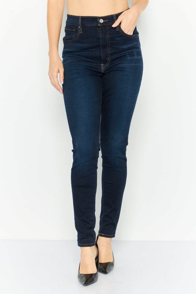 Levi's جينز دنيم ضيق للنساء، أزرق داكن - Image 1