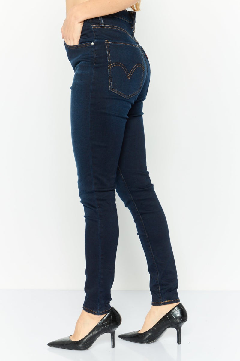 Levi's جينز دنيم ضيق للنساء، أزرق داكن - Image 3