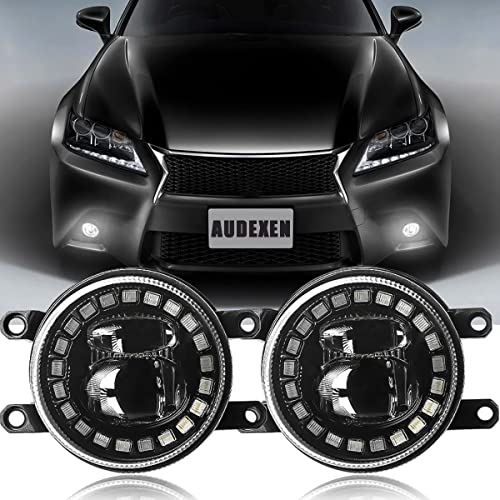 AUDEXEN LED Fog Lights with DRL Compatible with Camry Highlander Corolla Prius, Passenger and Driver Side Led Fog Lamps Compatible with Lexus GS IS LX RX ES CT - Image 1