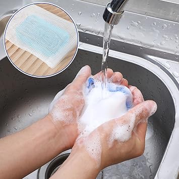 oruola 20pcs Soap Bag for Shower10 x 15 CM Soft Mesh Soap Bar Bag for Foaming and DryingSoaps Saver Bags with Drawstring Body Facial Cleaning Tool for Bath Shower - Image 2