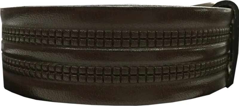 فاريتا Dark Brown Double Stripe Patterned Leather Belt