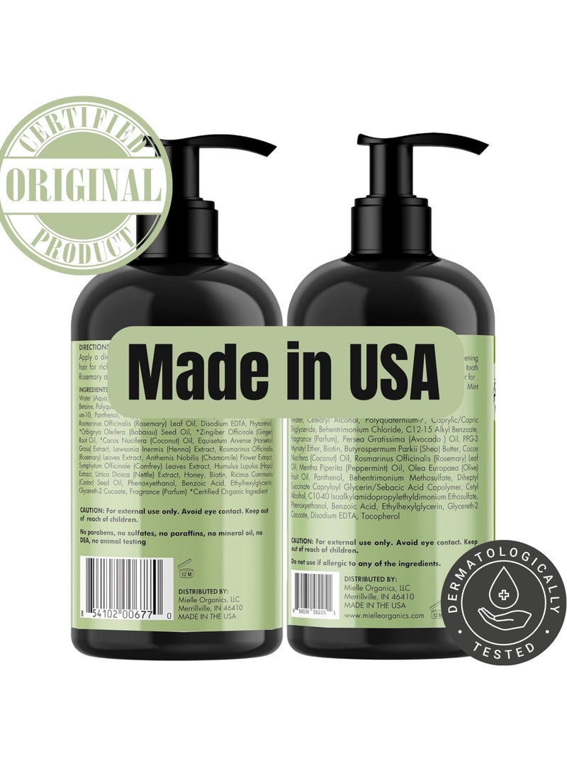 MIELLE Rosemary Mint Hair Strengthening Set - Shampoo And Conditioner 355ml 710ml - Image 2