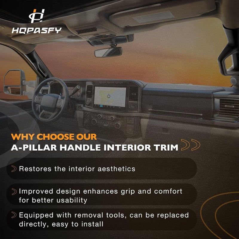 HQPASFY A Pillar Interior Trim Handle Driver Side Black LH Replacement for Ford F150 and Lincoln Mark LT - Image 3