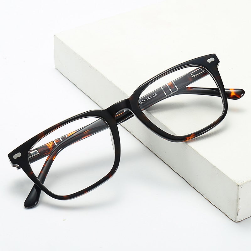 New Fashion Plate Optical Glasses Frame Square Slingshot Glasses Frame Flat Pure Black Plain Artifact - Image 3