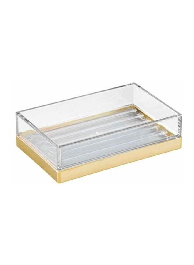 InterDesign Clarity Soap Dish Clear/Gold 5 x 3.25 x 1.34inch