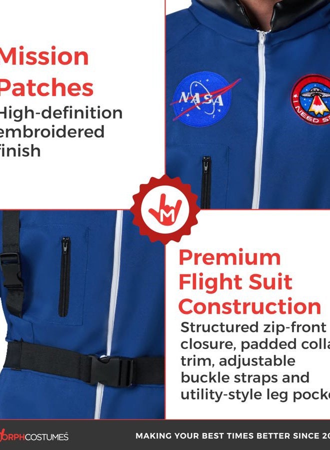 MORPH Astronaut Costume Adult, Space Suit Men, Mens Halloween Costume Astronaut Suits, Nasa Costumes Adult, Blue, XL - Image 3