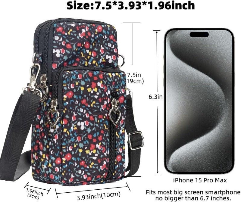 JANKS Small Crossbody Bag for Women - Mini Phone Purses with Crossbody Strap and Wallet - Nylon Arm Bag - Image 3