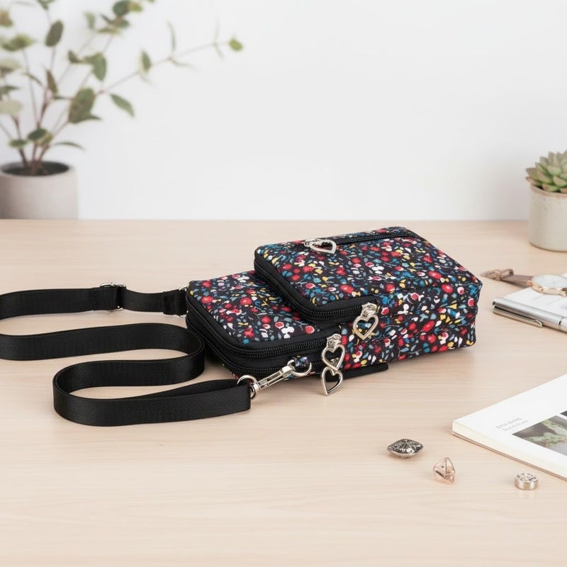 JANKS Small Crossbody Bag for Women - Mini Phone Purses with Crossbody Strap and Wallet - Nylon Arm Bag - Image 2