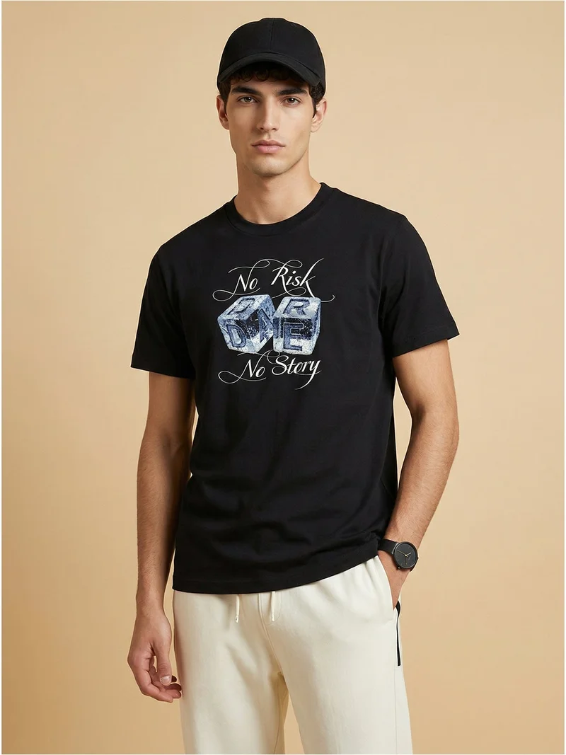 نوبيرو Nobero Regular Fit Printed T-shirt for Men