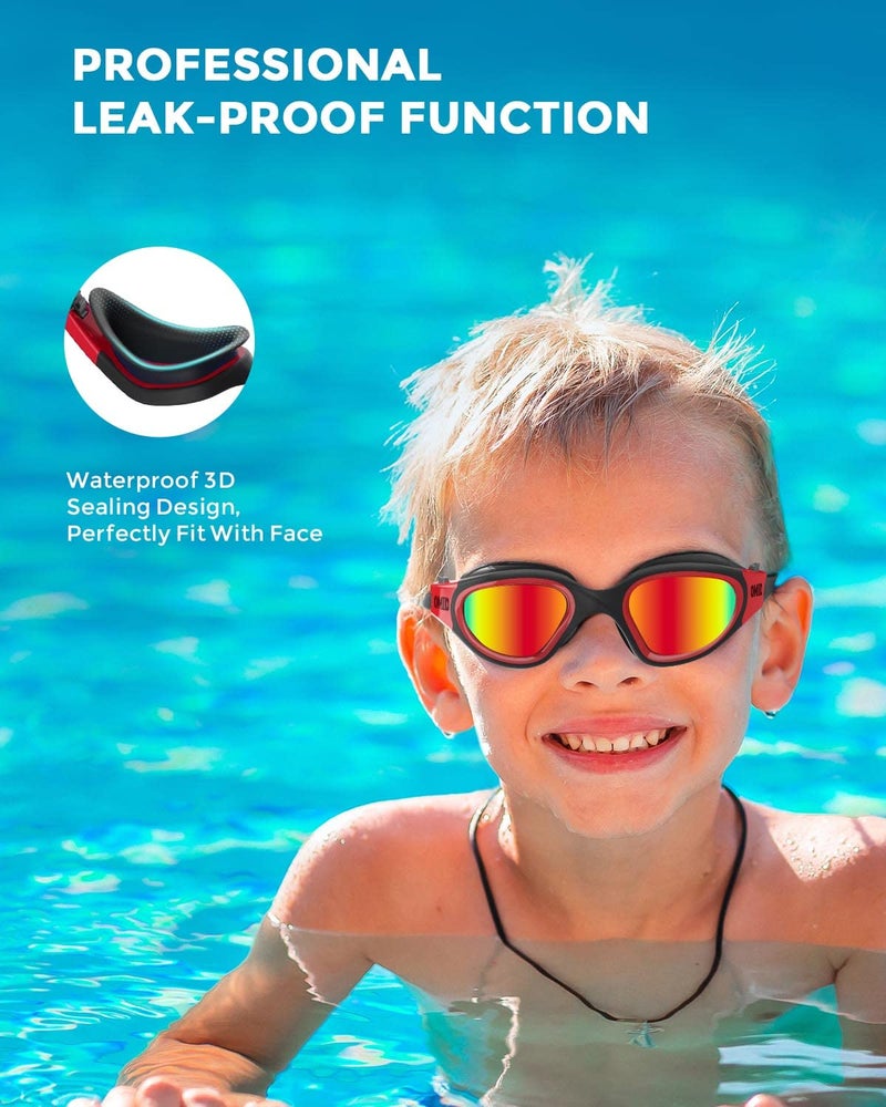 OMID Kids Swim Goggles, P2mini Polarized Swimming Goggles Comfortable for Age 6-14 - Image 5