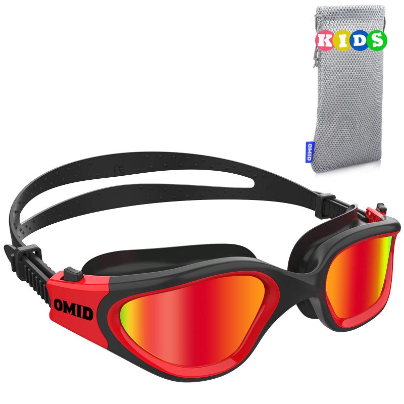 OMID Kids Swim Goggles, P2mini Polarized Swimming Goggles Comfortable for Age 6-14 - Image 1