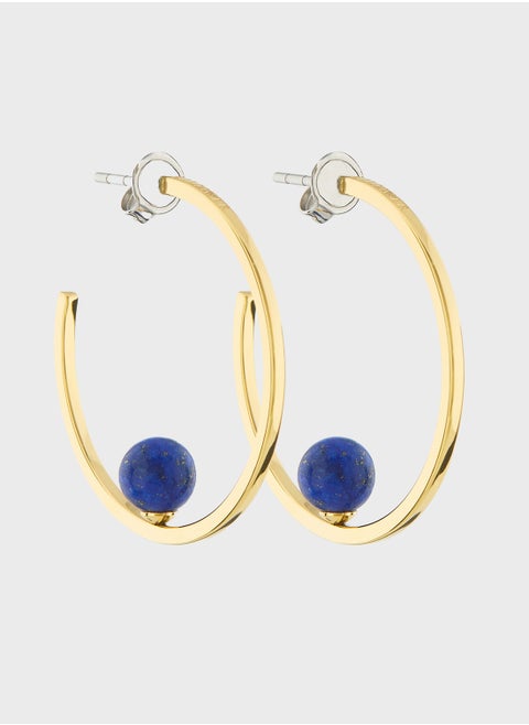 Semi-Precious Hoop Earrings