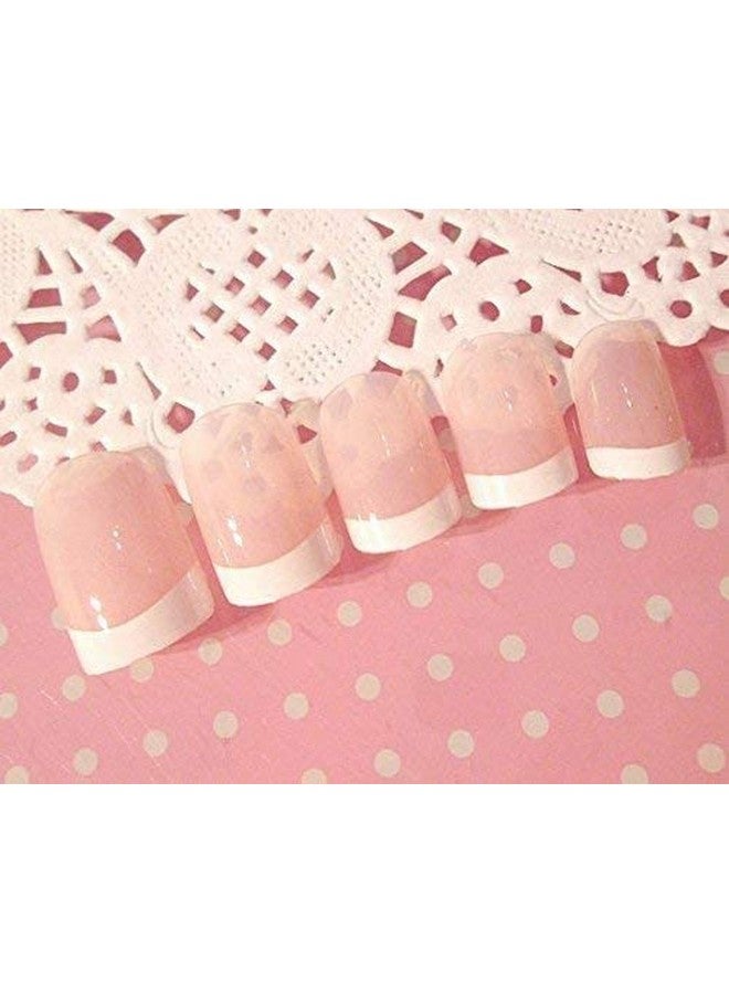 B-LADY Pack of 24 Natural French Short False Nails Acrylic Full Cover Nails with Simple Case For Woman - Image 4