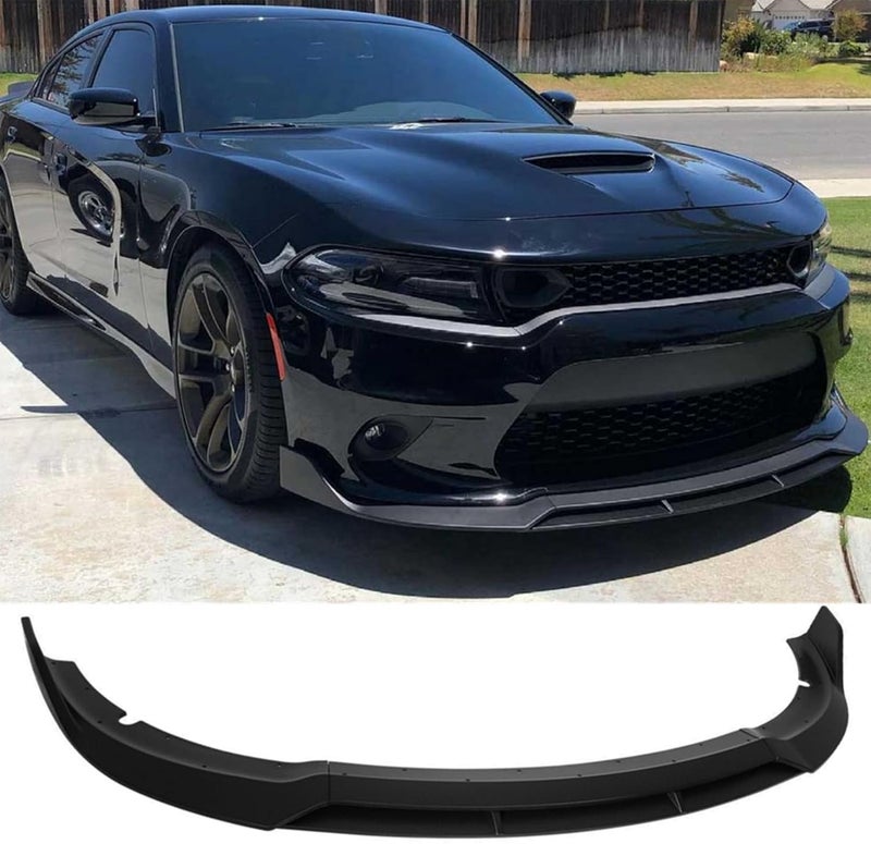 MUTUSAISI Front Bumper Lower Lip Splitter Kit for 2015-2023 Dodge Charger SRT RT Style Matte Black - Image 1