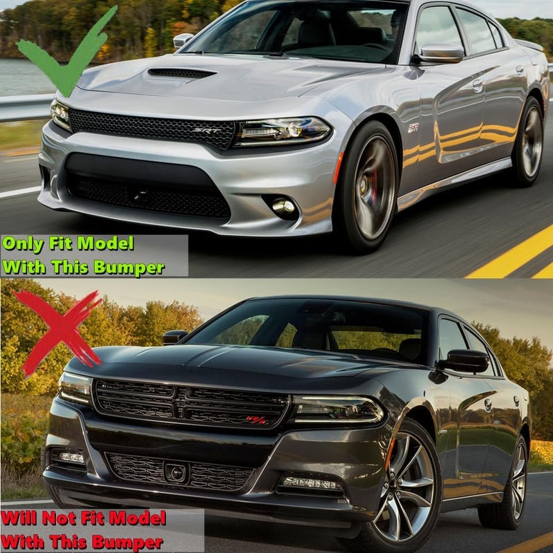 MUTUSAISI Front Bumper Lower Lip Splitter Kit for 2015-2023 Dodge Charger SRT RT Style Matte Black - Image 3