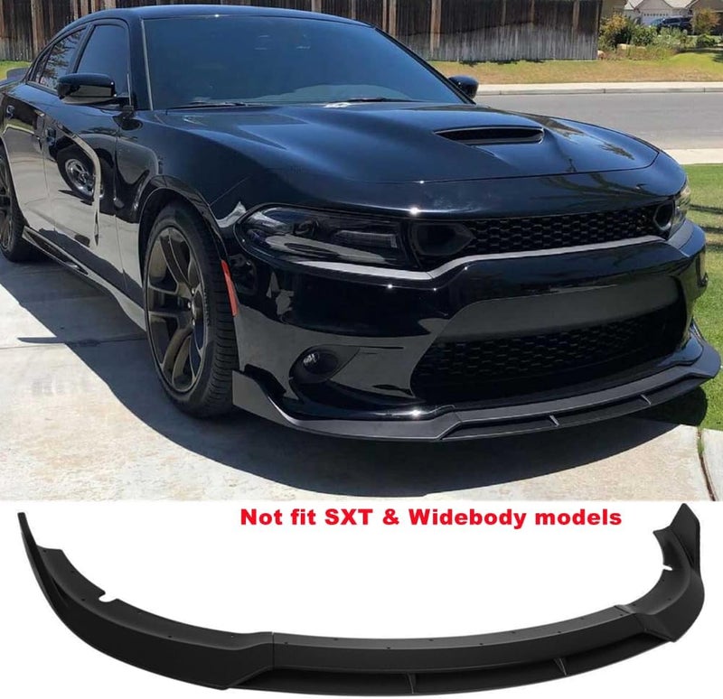 MUTUSAISI Front Bumper Lower Lip Splitter Kit for 2015-2023 Dodge Charger SRT RT Style Matte Black - Image 4