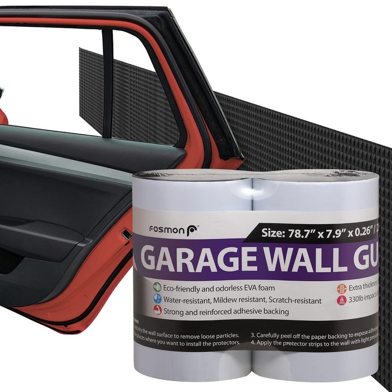 Fosmon Garage Wall Protector 78x78x025 2 Roll Diamond Shape EVA Foam Withstand Up to 300LB Impact with Fiberglass Mesh Self Adhesive Foam Strip for Car Door Bumper Guard Parking Assist