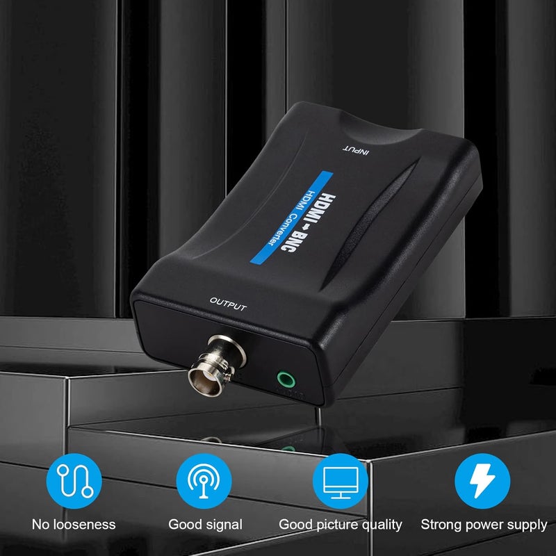 cheekyglo BNC to HDMI Converter Adapter,Hdmi to Bnc Converter,HDMI to BNC Composite Video and 3.5mm Audio Signal Converter Adapter 480i 576i Support for NTSC/PAL,for VHS Recording/Video Players - Image 2