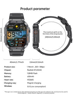 LIGE Smart Watch for Men Bluetooth Calling 1.95" AMOLED Screen Sport Fitness Tracker Waterproof Smartwatch for Android iOS with Black Silicone Band  - Image 4