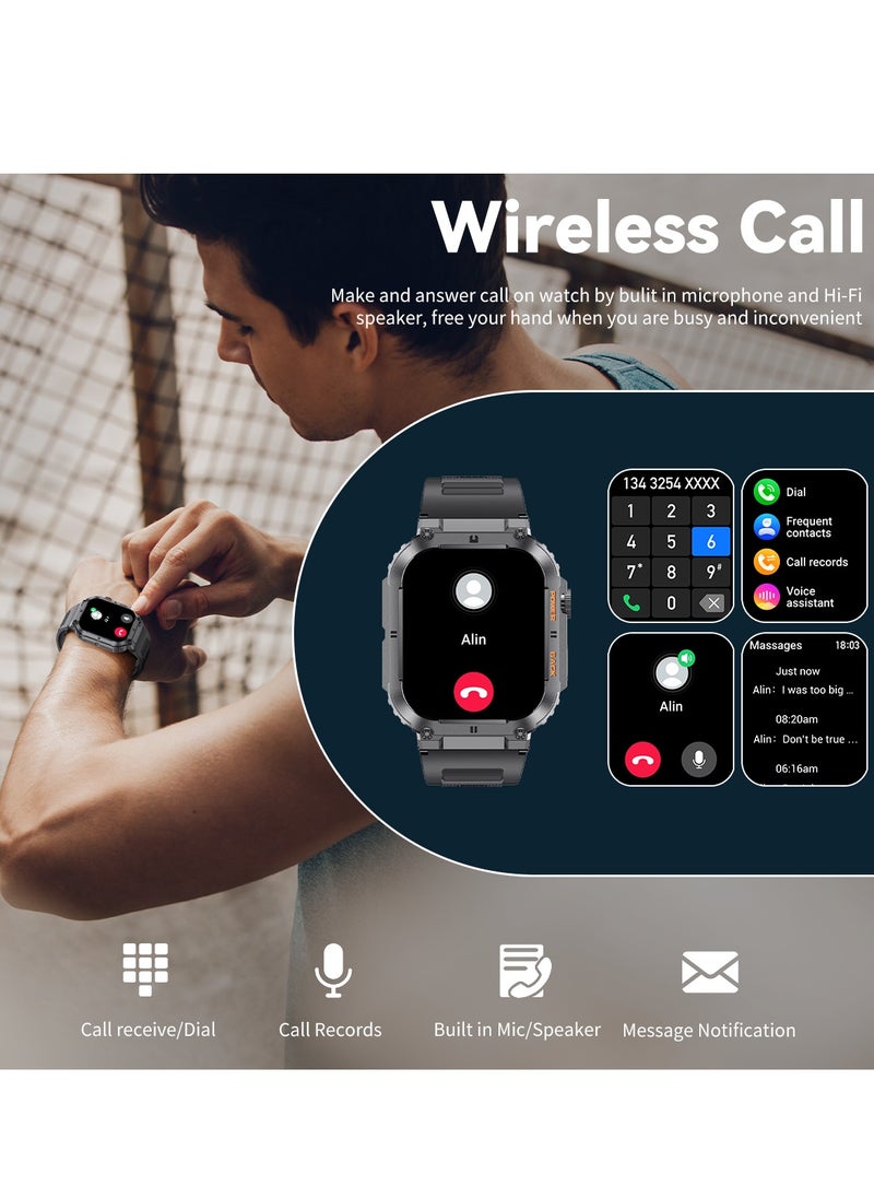 LIGE - Smart Watch for Men Bluetooth Calling 1.95" AMOLED Screen Sport Fitness Tracker Waterproof Smartwatch for Android iOS with Black Silicone Band - Image 1