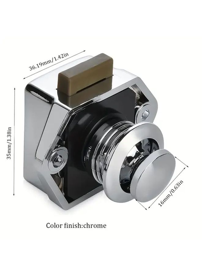 20 Pieces Chrome RV Cabinet Locks Easy Install Push Button Durable ABS For Motorhomes Campers Boats 20mm Cutout - Image 1