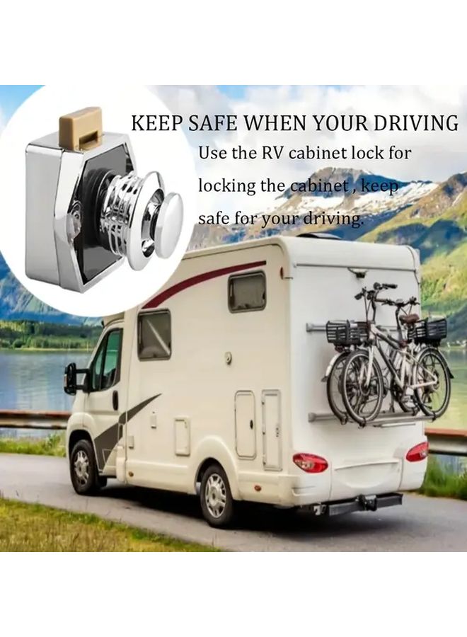 20 Pieces Chrome RV Cabinet Locks Easy Install Push Button Durable ABS For Motorhomes Campers Boats 20mm Cutout - Image 4