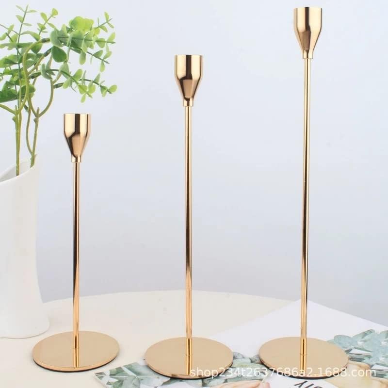 The Purple Tree Metal Royal Candle Holders For Tapered Candles, (Pack Of 3, Golden), Tapered Candle Holder, Tealight Holder, Best Gift For Christmas Decor, Christmas Decoration, Dining Table - Image 3