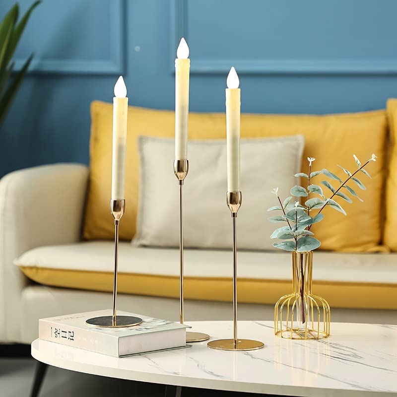 The Purple Tree Metal Royal Candle Holders For Tapered Candles, (Pack Of 3, Golden), Tapered Candle Holder, Tealight Holder, Best Gift For Christmas Decor, Christmas Decoration, Dining Table - Image 4