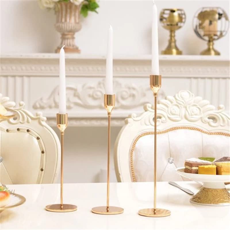 The Purple Tree Metal Royal Candle Holders For Tapered Candles, (Pack Of 3, Golden), Tapered Candle Holder, Tealight Holder, Best Gift For Christmas Decor, Christmas Decoration, Dining Table - Image 2