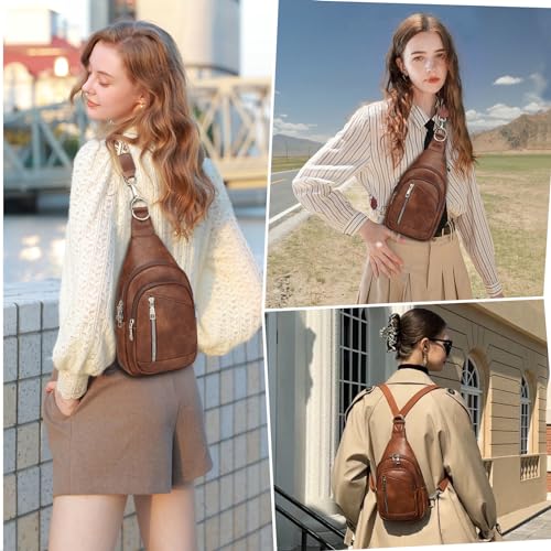 MYHOZEE Crossbody Bags for Women Trendy Men Sling Bag Chest Backpack Purse with Detachable Guitar Strap and Back Strap Large Sling Purse Cross Body Bag Anti Theft Fanny Pack Belt Bag for Travel Hiking Cycling - Image 2
