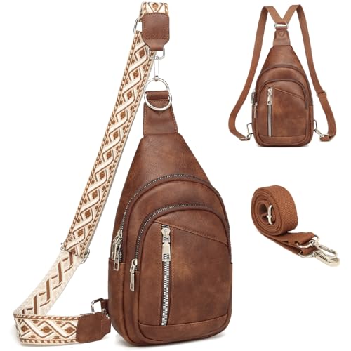 MYHOZEE Crossbody Bags for Women Trendy Men Sling Bag Chest Backpack Purse with Detachable Guitar Strap and Back Strap Large Sling Purse Cross Body Bag Anti Theft Fanny Pack Belt Bag for Travel Hiking Cycling - Image 1
